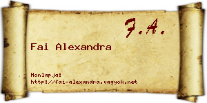 Fai Alexandra névjegykártya